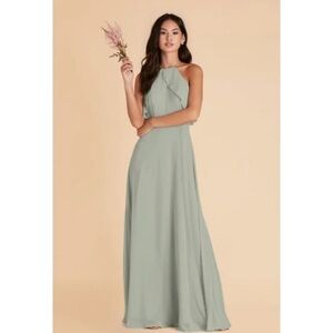 Birdy Grey Jules Dress Sage Green Maxi Dress with Ruffle Detail